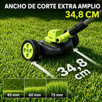 Cortadora de Césped Eléctrica Inalámbrica 3 en 1 - 2 Baterías 21V Bordeadora y Recortadora Liviana - VERDAXO™