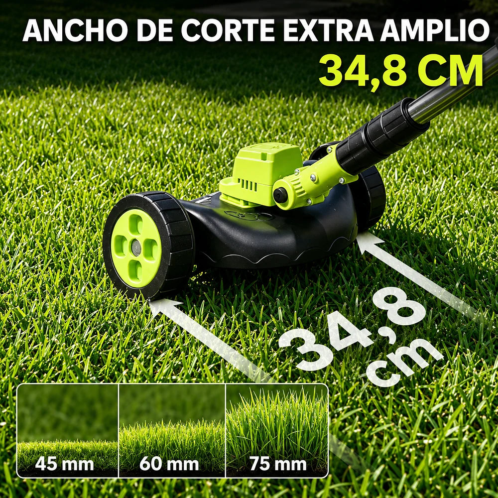 Cortadora de Césped Eléctrica Inalámbrica 3 en 1 - 2 Baterías 21V Bordeadora y Recortadora Liviana - VERDAXO™