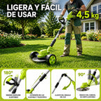 Cortadora de Césped Eléctrica Inalámbrica 3 en 1 - 2 Baterías 21V Bordeadora y Recortadora Liviana - VERDAXO™